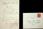 Lettre autographe sign&eacute;e &agrave; Laurent Tailhade. Alfred Naquet (1834-1916), chimiste, m&eacute;decin, homme politique, promoteur du divorce ; Georges Laguerre ...