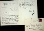 Lettre autographe sign&eacute;e &agrave; Laurent Tailhade. Paul Porel (1843-1917), acteur, metteur en sc&egrave;ne, directeur de th&eacute;&acirc;tre.