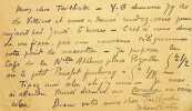 Lettre autographe sign&eacute;e &agrave; Laurent Tailhade. Gabriel Randon dit Jehan-Rictus (1867-1933), po&egrave;te, c&eacute;l&egrave;bre auteur des Soliloques du Pauvre.