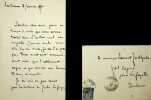 Lettre autographe sign&eacute;e &agrave; Laurent Tailhade. Jean Viollis (1877-1932), po&egrave;te, &eacute;crivain, sinologue. 