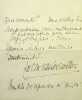 Lettre autographe sign&eacute;e &agrave; Laurent Tailhade. Lalla Vandervelde (1870-1965), mondaine, m&eacute;c&egrave;ne des arts belgo-britannique, &eacute;pouse du ministre de la ...