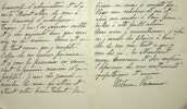 Lettre autographe sign&eacute;e &agrave; Laurent Tailhade. H&eacute;l&egrave;ne Vacaresco (1864-1947), femme de lettres, diplomate. 