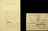 Lettre autographe sign&eacute;e &agrave; Laurent Tailhade. [Duel Robert Caze] Charles Vignier (1863-1934), po&egrave;te, &eacute;crivain, ami de Mallarm&eacute;, sp&eacute;cialiste des arts ...