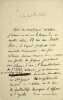Lettre autographe sign&eacute;e &agrave; Laurent Tailhade. Charles Vignier (1863-1934), po&egrave;te, &eacute;crivain, ami de Mallarm&eacute;, sp&eacute;cialiste des arts asiatiques et ...