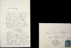 Lettre autographe sign&eacute;e &agrave; Laurent Tailhade. Charles Vignier (1863-1934), po&egrave;te, &eacute;crivain, ami de Mallarm&eacute;, sp&eacute;cialiste des arts asiatiques et ...