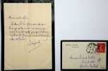 Lettre autographe sign&eacute;e &agrave; Laurent Tailhade. Emile Faguet (1847-1916), &eacute;crivain, critique, membre de l'Acad&eacute;mie fran&ccedil;aise. 