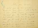 Lettre autographe sign&eacute;e &agrave; Laurent Tailhade. Gustave Kahn (1859-1936), po&egrave;te, &eacute;crivain, critique d'art.