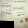 Lettre autographe sign&eacute;e &agrave; Laurent Tailhade. Sylvio Lazzari (1857-1944), compositeur fran&ccedil;ais d'origine autrichienne. 