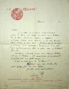 Lettre autographe signée à Laurent Tailhade