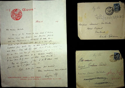 Lettre autographe signée à Laurent Tailhade