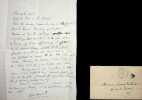 Lettre autographe sign&eacute;e &agrave; Laurent Tailhade. Victor Margueritte (1866-1942), &eacute;crivain. 