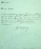 Lettre autographe sign&eacute;e &agrave; Laurent Tailhade. Ren&eacute; Maizeroy (1856-1918), &eacute;crivain. 