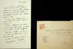 Lettre autographe sign&eacute;e &agrave; Laurent Tailhade. St&eacute;phane-Georges Lepelletier de Bouh&eacute;lier, dit Saint-Georges de Bouh&eacute;lier (1876-1947), po&egrave;te, &eacute;crivain. 