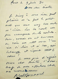 Lettre autographe signée à Maurice Donnay