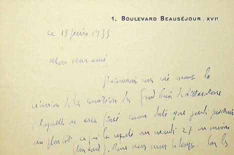 Lettre autographe signée à Maurice Donnay. Henry Bordeaux (1870-1963), avocat, écrivain, membre de l'Académie française. 