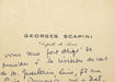 Carte manuscrite &agrave; Maurice Donnay. Georges Scapini (1893-1976), avocat, d&eacute;put&eacute;, fameux ancien combattant devenu aveugle. 