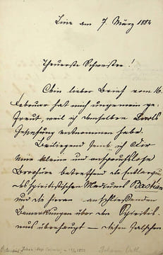 Lettre autographe signée. [Spiritisme, Medium] Jean de Habsbourg-Toscane [Giovanni Nepomuceno d'Asburgo-Lorena, Johann Salvator von ...