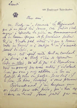 Lettre autographe signée à Louis Péricaud. Jules Mary (1851-1922), écrivain, dramaturge.