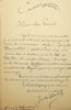 Lettre autographe sign&eacute;e &agrave; Louis P&eacute;ricaud. Jules Perrin (1839-1911), monolinguiste, acteur, t&eacute;nor, &eacute;crivain. 