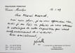 Lettre autographe sign&eacute;e &agrave; Marcel Marnat. Fran&ccedil;ois Porcile (n&eacute; en 1944), r&eacute;alisateur, historien du cin&eacute;ma, musicographe. 