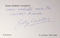 Lettre autographe sign&eacute;e &agrave; Marcel Marnat. Gaby Casadesus (1901-1999), pianiste. 