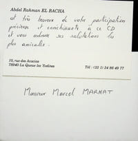 Lettre autographe à Marcel Marnat