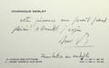 Lettre autographe sign&eacute;e &agrave; Marcel Marnat. Dominique Merlet (n&eacute; en 1938), pianiste, organiste, p&eacute;dagogue. 