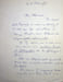 Lettre autographe sign&eacute;e &agrave; Marcel Marnat. Michel Fran&ccedil;ois Braive (?-1976), sp&eacute;cialiste de la photographie et de Nadar. 