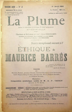 La Plume, Revue de Littérature, de Critique & d'Art indépendants - n°47 du 1er avril 1891 - numéro exceptionnel consacré à l'éthique de Maurice ...