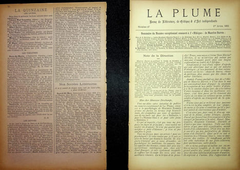 La Plume, Revue de Littérature, de Critique & d'Art indépendants - n°47 du 1er avril 1891 - numéro exceptionnel consacré à l'éthique de Maurice ...