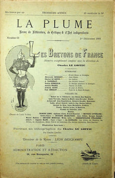 La Plume, Revue de Littérature, de Critique & d'Art indépendants - n°63 du 1er décembre 1891 - Les Bretons de France - numéro exceptionnel composé ...