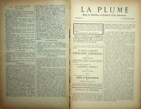 La Plume, Revue de Littérature, de Critique & d'Art indépendants - n°63 du 1er décembre 1891 - Les Bretons de France - numéro exceptionnel composé ...