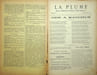 La Plume, Revue de Litt&eacute;rature, de Critique & d'Art ind&eacute;pendants - n&deg;64 du 15 d&eacute;cembre 1891.. [Revue La Plume, Collectif dont] Ernest Raynaud, ...