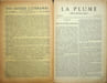 La Plume, Litt&eacute;raire, Artistique et Sociale - n&deg;70 du 15 mars 1892.. [Revue La Plume, Collectif dont] Jean Mor&eacute;as, Maurice du Plessys, Charles Le ...