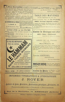 La Plume, Littéraire, Artistique et Sociale - n°74 du 15 mai 1892 - numéro exceptionnel consacré au jargon de Maistre François Villon.. [Revue La ...