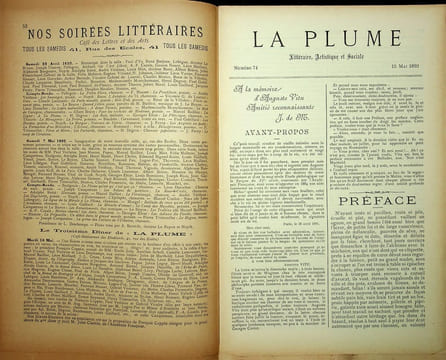 La Plume, Littéraire, Artistique et Sociale - n°74 du 15 mai 1892 - numéro exceptionnel consacré au jargon de Maistre François Villon.. [Revue La ...
