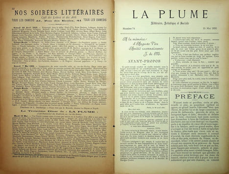 La Plume, Littéraire, Artistique et Sociale - n°74 du 15 mai 1892 - numéro exceptionnel consacré au jargon de Maistre François Villon.. [Revue La ...
