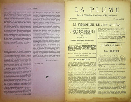La Plume, Revue Littéraire & Artistique - n°41 du 1er janvier 1891 - numéro exceptionnel consacré au Symbolisme de Jean Moréas.. [Revue La Plume, ...