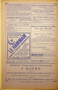 La Plume, Littéraire, Artistique et Sociale - n°76 du 15 juin 1892 - numéro exceptionnel consacré aux Soirées de la Plume.. [Revue La Plume, Collectif ...