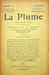 La Plume, Litt&eacute;raire, Artistique et Sociale - n&deg;81 du 1er septembre 1892.. [Revue La Plume, Collectif dont] Baudelaire, Paul Verlaine, Adolphe Rett&eacute;, ...