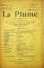 La Plume, Litt&eacute;raire, Artistique et Sociale - n&deg;83 du 1er octobre 1892.. [Revue La Plume, Collectif dont] Maurice du Plessys, Paul Verlaine, Adolphe ...