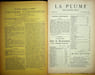 La Plume, Litt&eacute;raire, Artistique et Sociale - n&deg;85 du 1er novembre 1892.. [Revue La Plume, Collectif dont] Paul Verlaine, L&eacute;on Cladel, Emmanuel ...