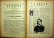 La Plume, Litt&eacute;raire, Artistique et Sociale - n&deg;119 du 1er avril 1894.. [Revue La Plume, Collectif dont] Paul Verlaine, Francis Vi&eacute;l&eacute;-Griffin, Paul ...