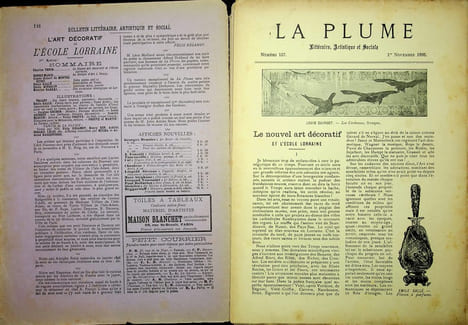 La Plume - n°157 du 1er novembre 1895 - numéro spécial consacré à l'Ecole Lorraine d'Art décoratif.. [Art Nouveau, Ecole de Nancy, Revue La Plume, ...