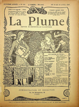 La Plume - n°168 du 15 avril 1896.. [Revue La Plume, Collectif dont] Georges Rodenbach, Mucha, Achille Segard, Robert Launay, Henri Corbel, Gobelius, ...
