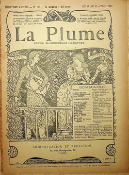 La Plume - n°168 du 15 avril 1896.. [Revue La Plume, Collectif dont] Georges Rodenbach, Mucha, Achille Segard, Robert Launay, Henri Corbel, Gobelius, ...