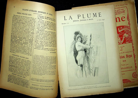 La Plume - n°172 à 179 (8 numéros) du 15 juin au 1er octobre 1896 - Ensemble des 8 fascicules consacrés à Félicien Rops.. [Revue La Plume, Collectif ...