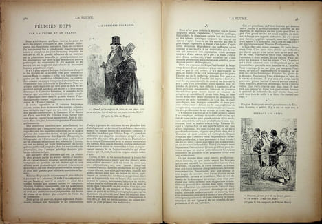 n°172 du 15 juin 1896 - Ensemble des 8 fascicules consacrés à Félicien Rops réunis en un volume.. [Revue La Plume, Collectif dont] Félicien Rops, ...