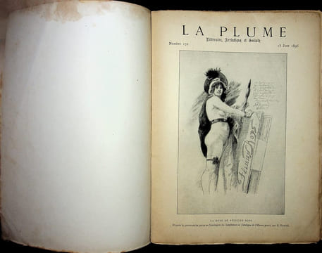 n°172 du 15 juin 1896 - Ensemble des 8 fascicules consacrés à Félicien Rops réunis en un volume.. [Revue La Plume, Collectif dont] Félicien Rops, ...