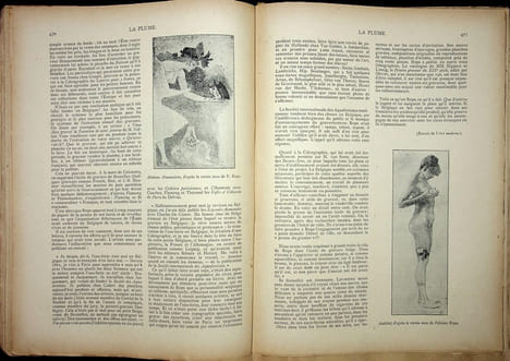 n°172 du 15 juin 1896 - Ensemble des 8 fascicules consacrés à Félicien Rops réunis en un volume.. [Revue La Plume, Collectif dont] Félicien Rops, ...